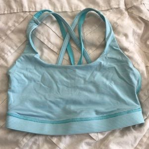 Lululemon Energy bra blue stripe size 6
